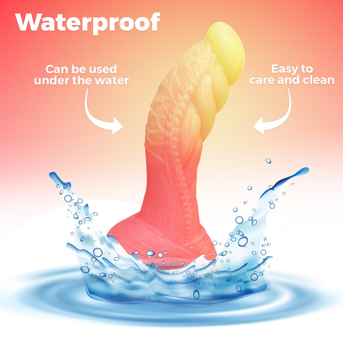 Fantasy Dildo Orange Yellow Pink Neon Colors