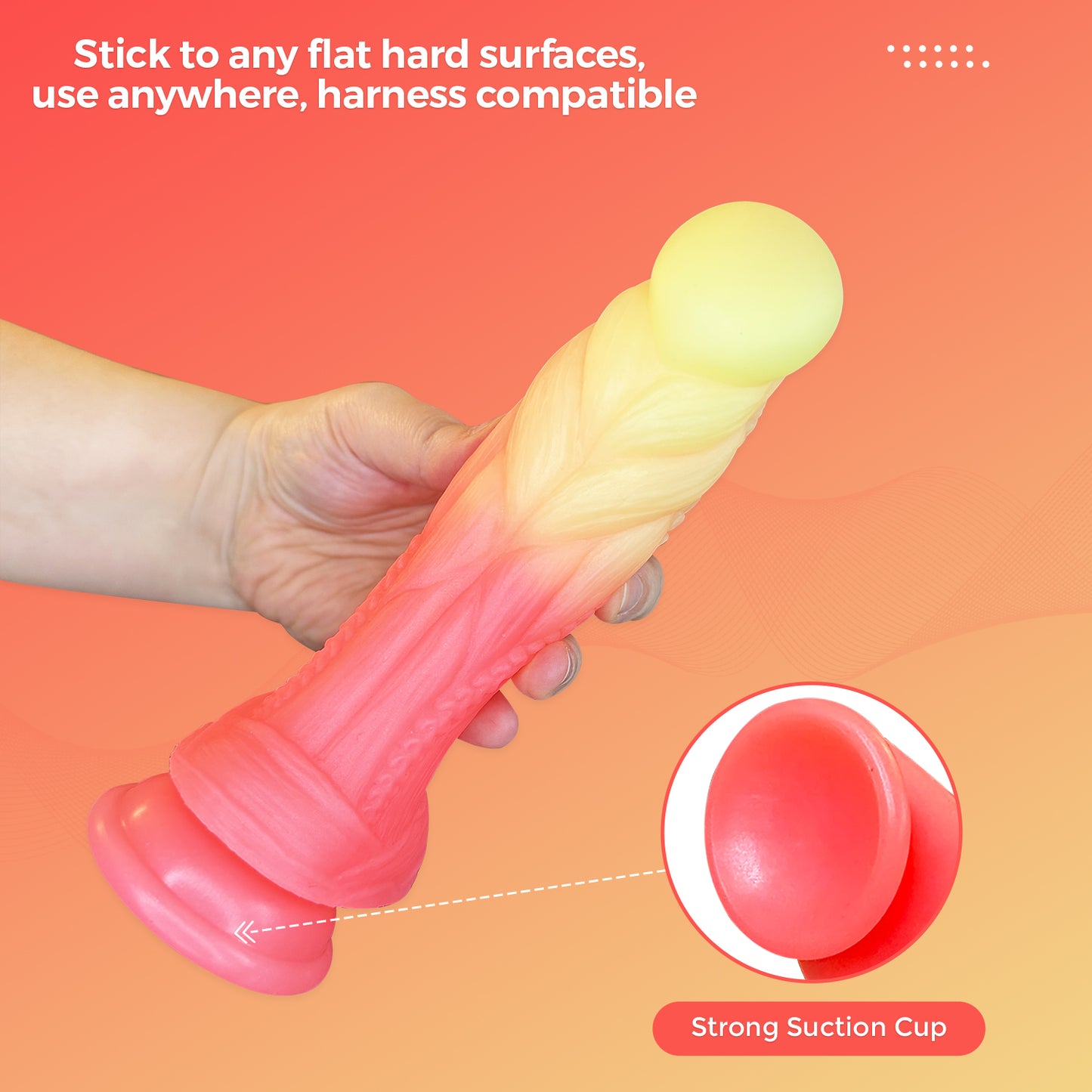 Fantasy Dildo Orange Yellow Pink Neon Colors