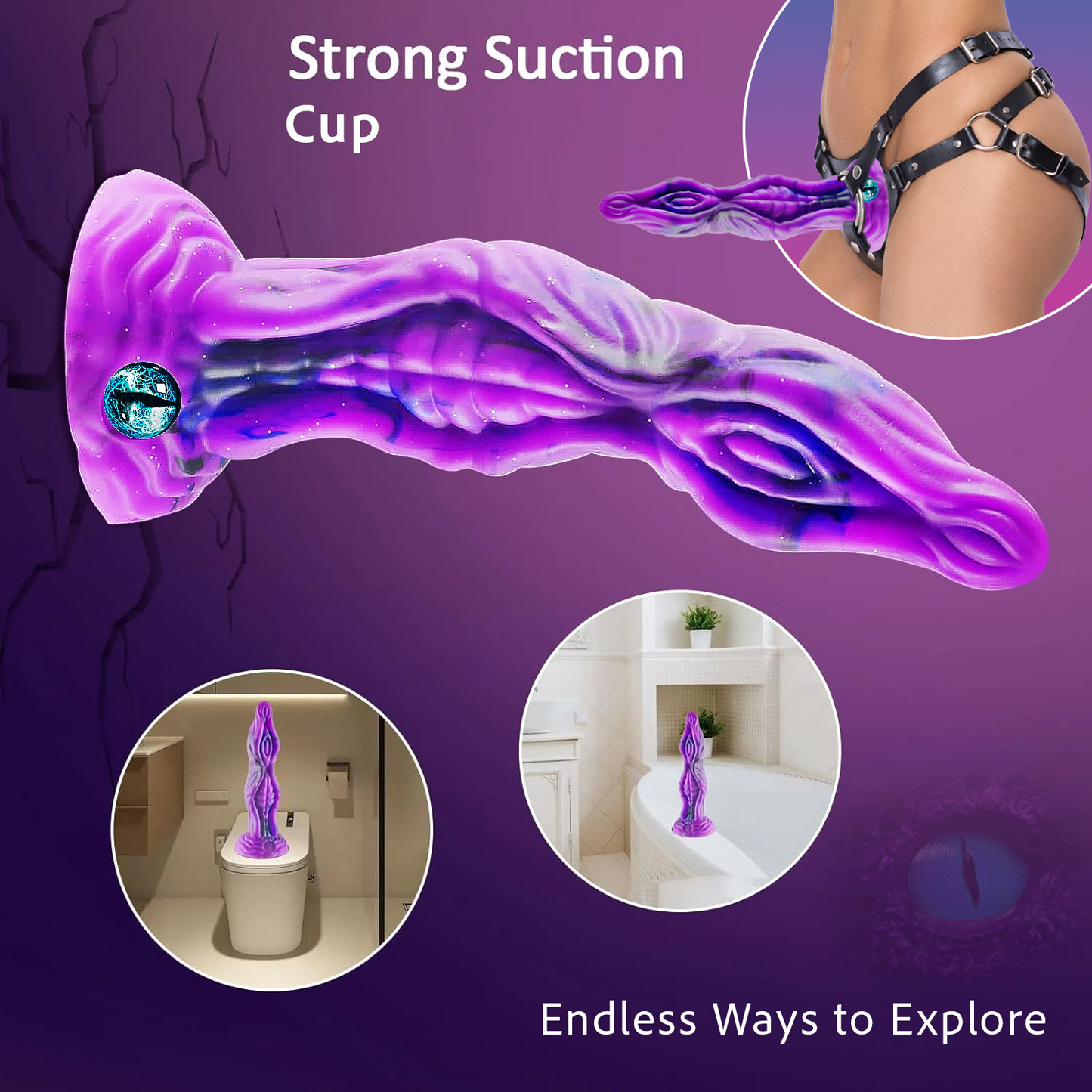 Long Purple Fantasy Dildo with Eye