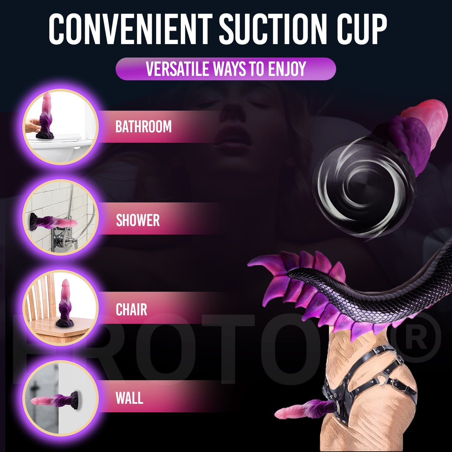 Small Fantasy Silicone Dildo with Knot Purple