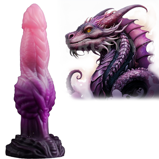 Small Fantasy Silicone Dildo with Knot Purple