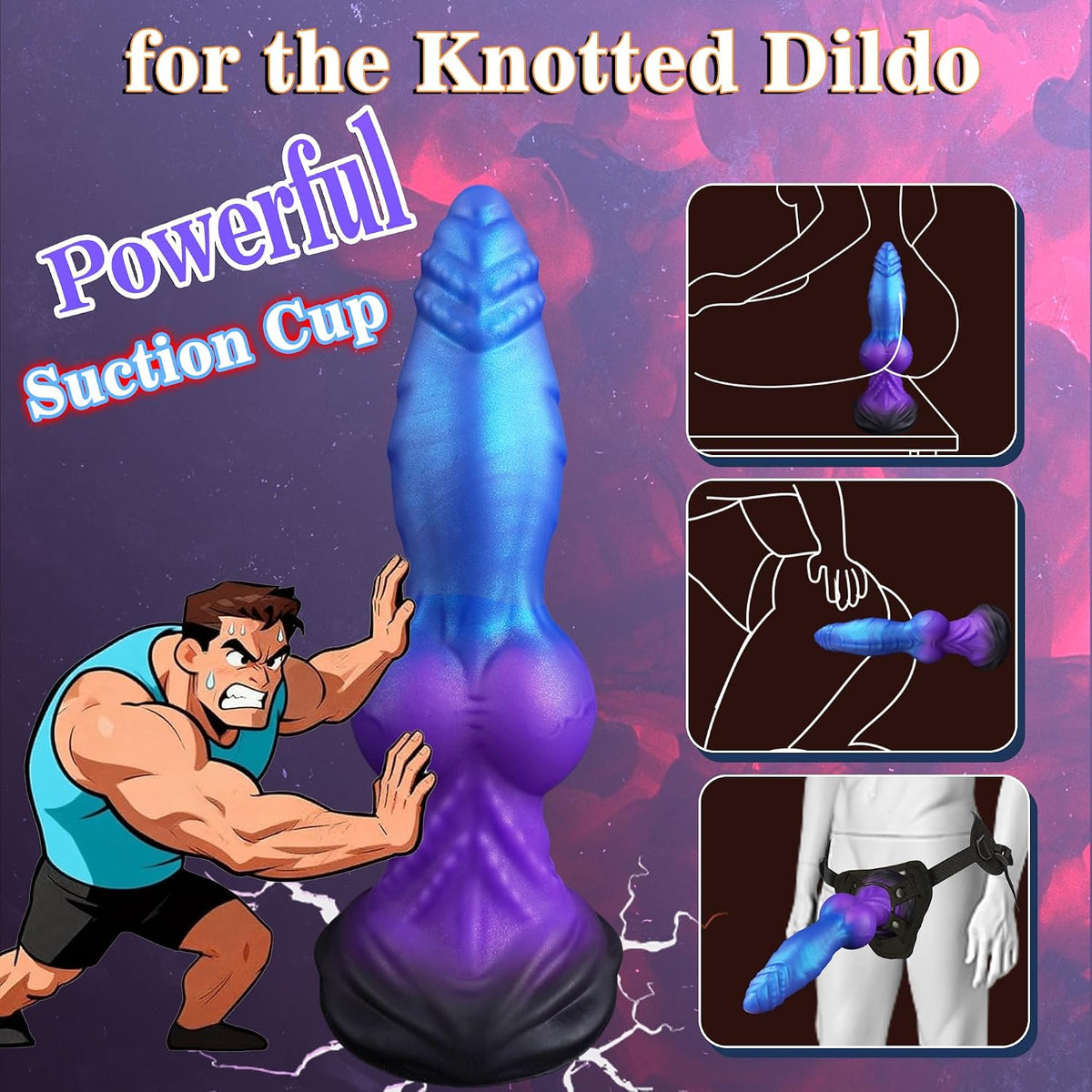 7.7" Azure Dragon Fantasy Knot Dildo with Ribbed Tapered Tip