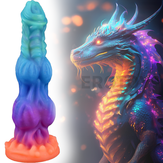 Big 2-Knot Colorful Fantasy Silicone Dildo – Glow-in-the-Dark