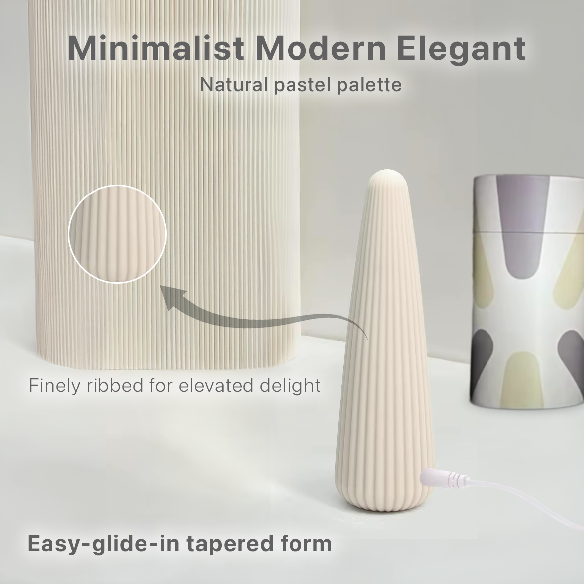 Flexible Soft Silicone Vibrator with Micro Ribs