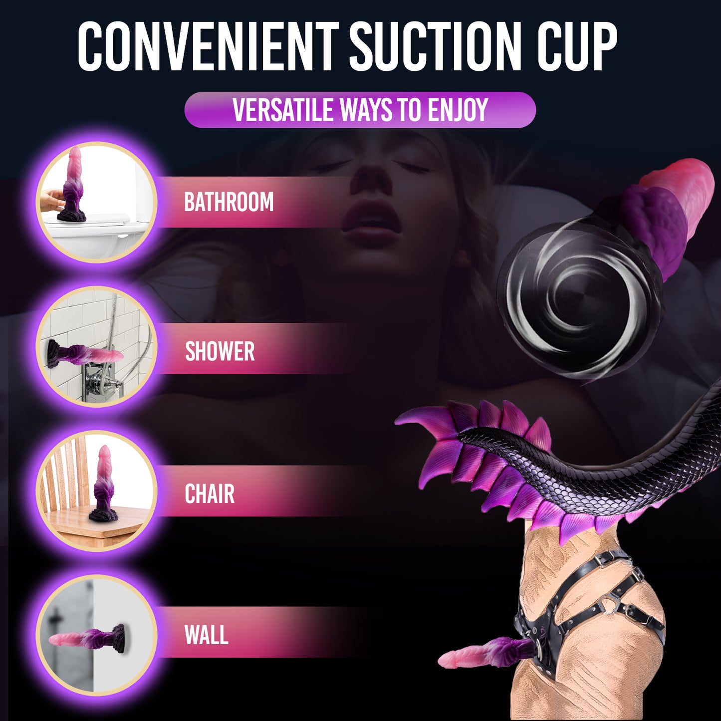 Small Fantasy Silicone Dildo with Knot Purple