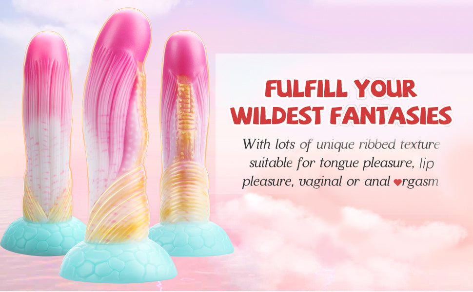 Colorful Fantasy Thick Dildo 8.5 inch Soft Silicone