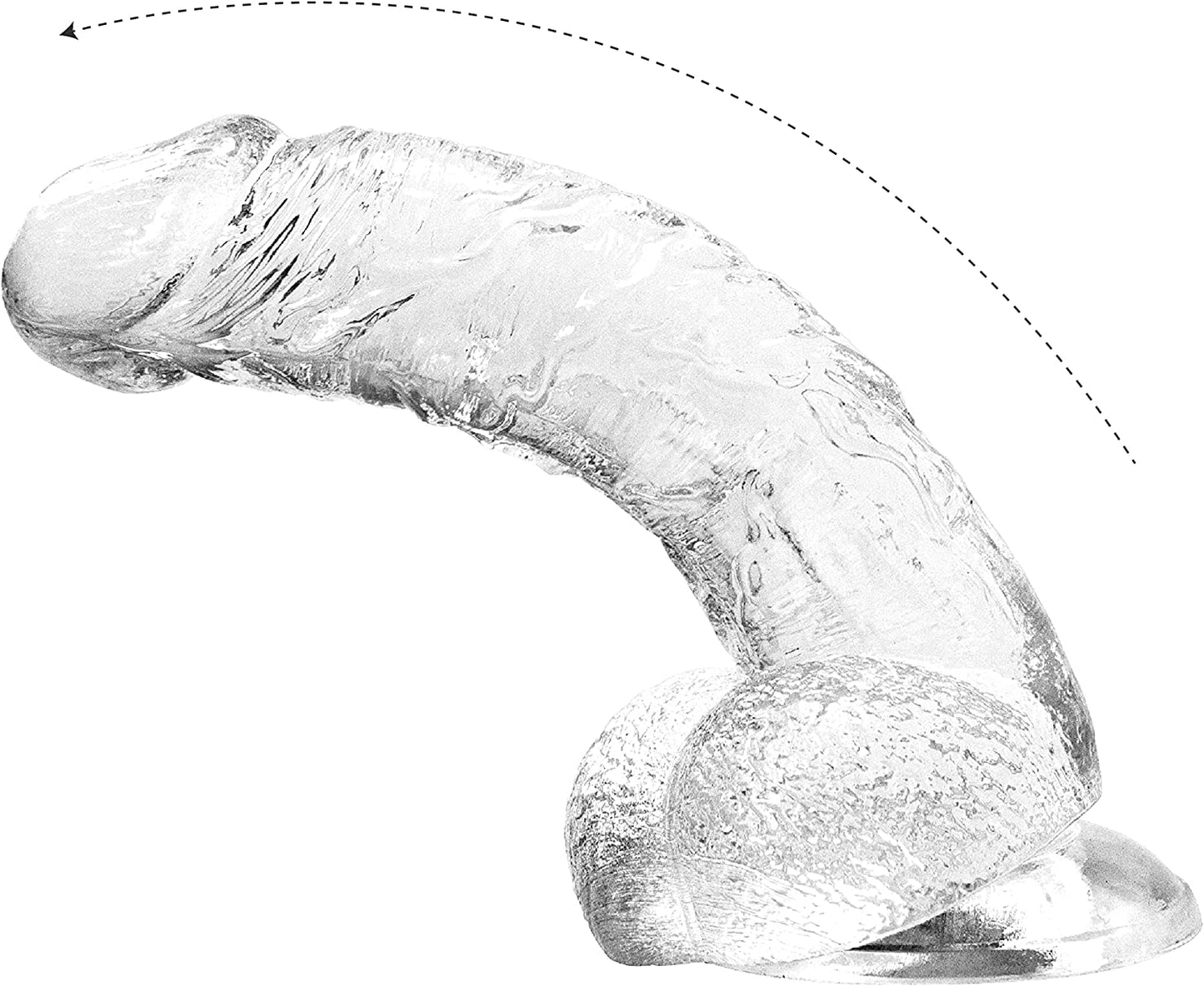 Erotoy Clear Realistic Textured Jelly Dildo 7" with Suction Cup