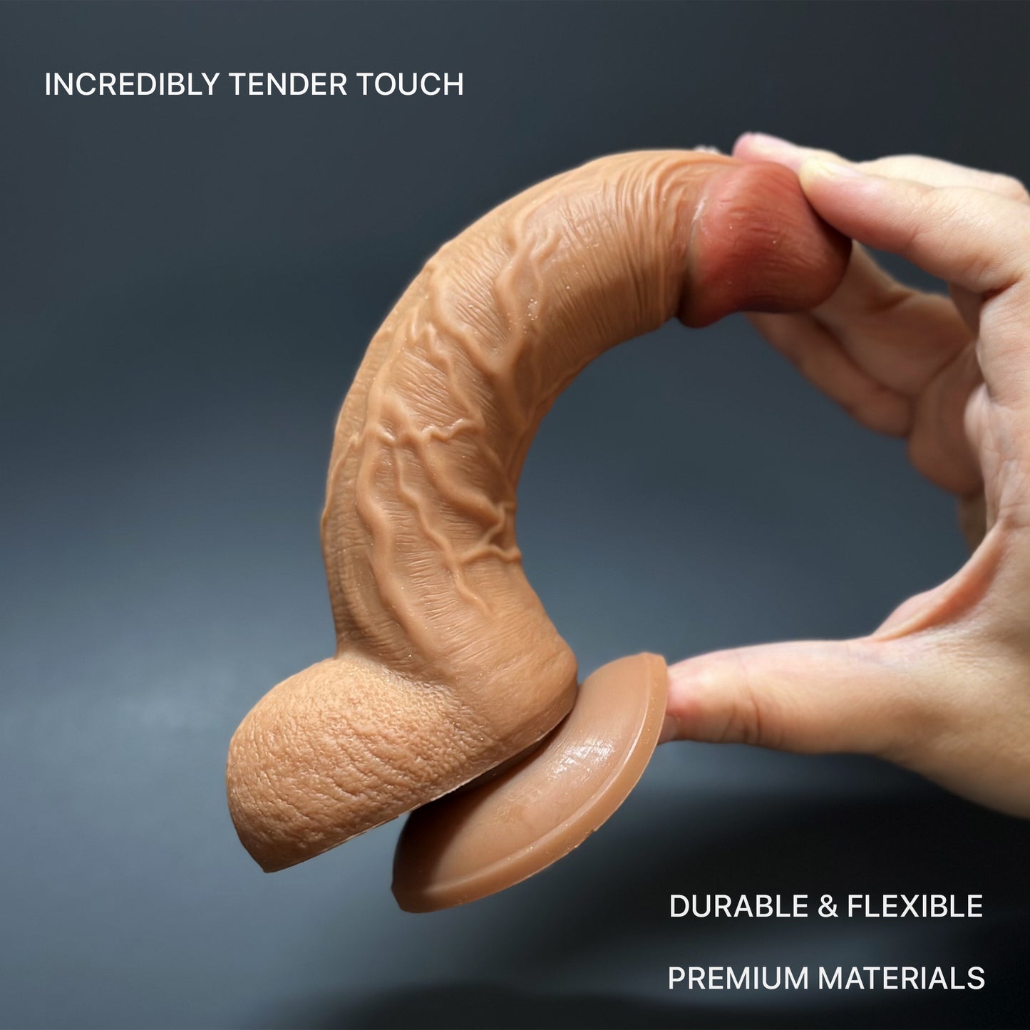 Erotoy Hyper Realistic Dildo Double Layered Premium Lifelike Liquid Silicone Penis Dual Density with Strong Suction Cup