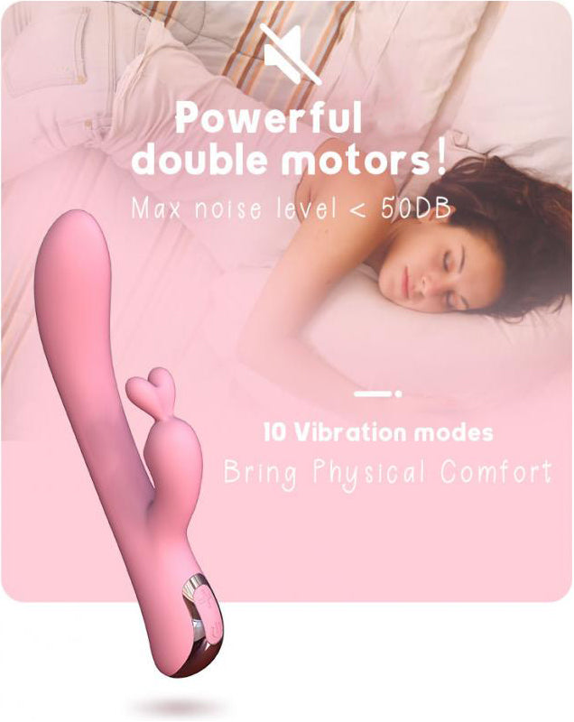 Erotoy Rabbit Vibrator for Clitoral, G-spot, Prostate Stimulation with 10 Vibration Settings Dual Motor