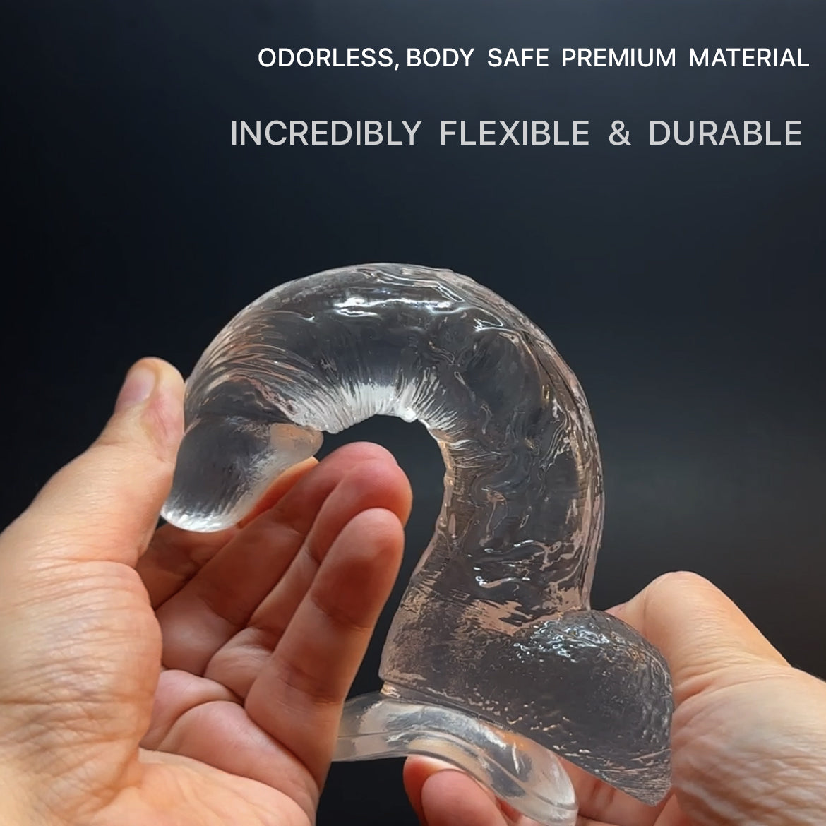 Erotoy Clear Realistic Textured Jelly Dildo 7" with Suction Cup