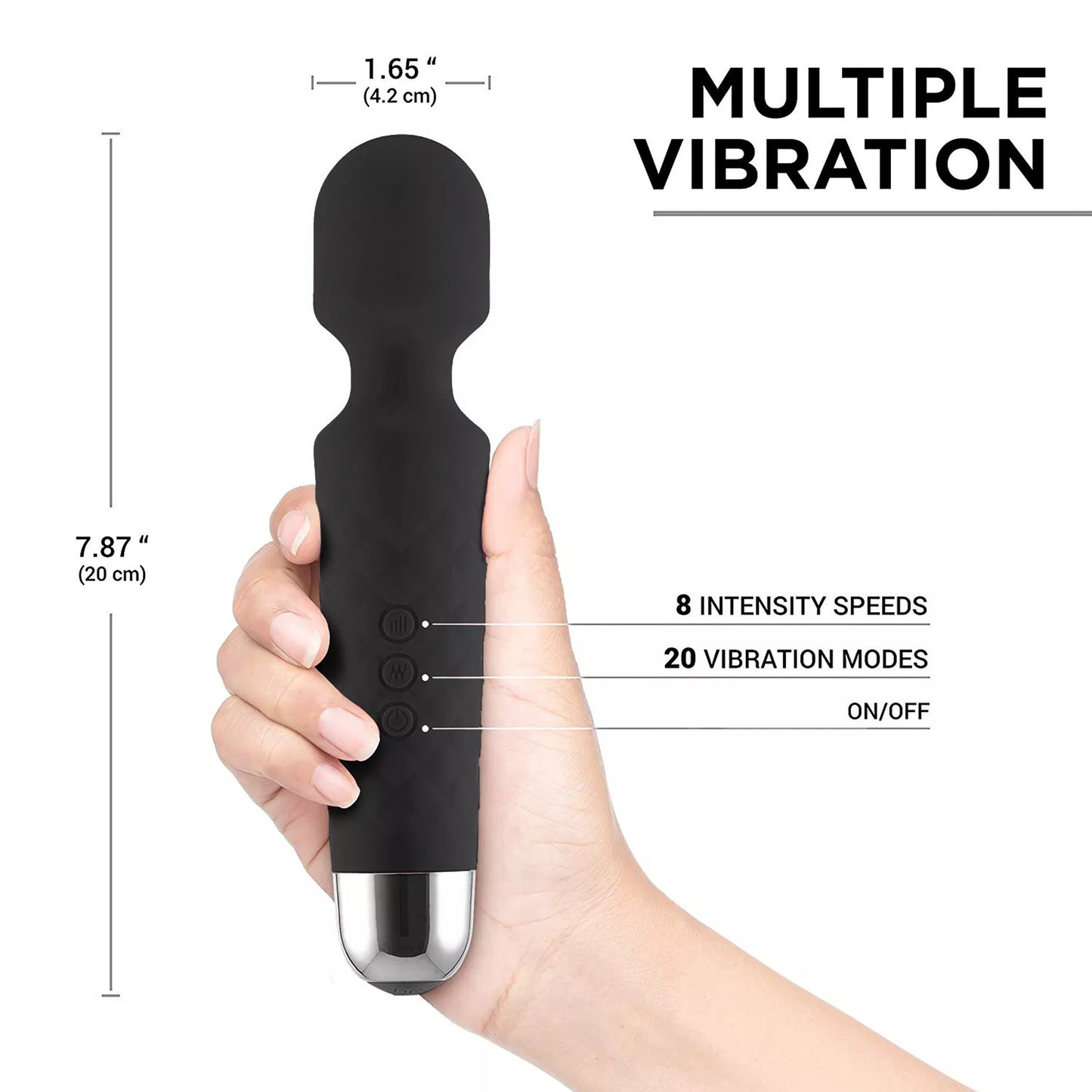 Erotoy Powerful Rechargeable Vibrator Personal Mini Wand Massager 20 Patterns 8 Speeds