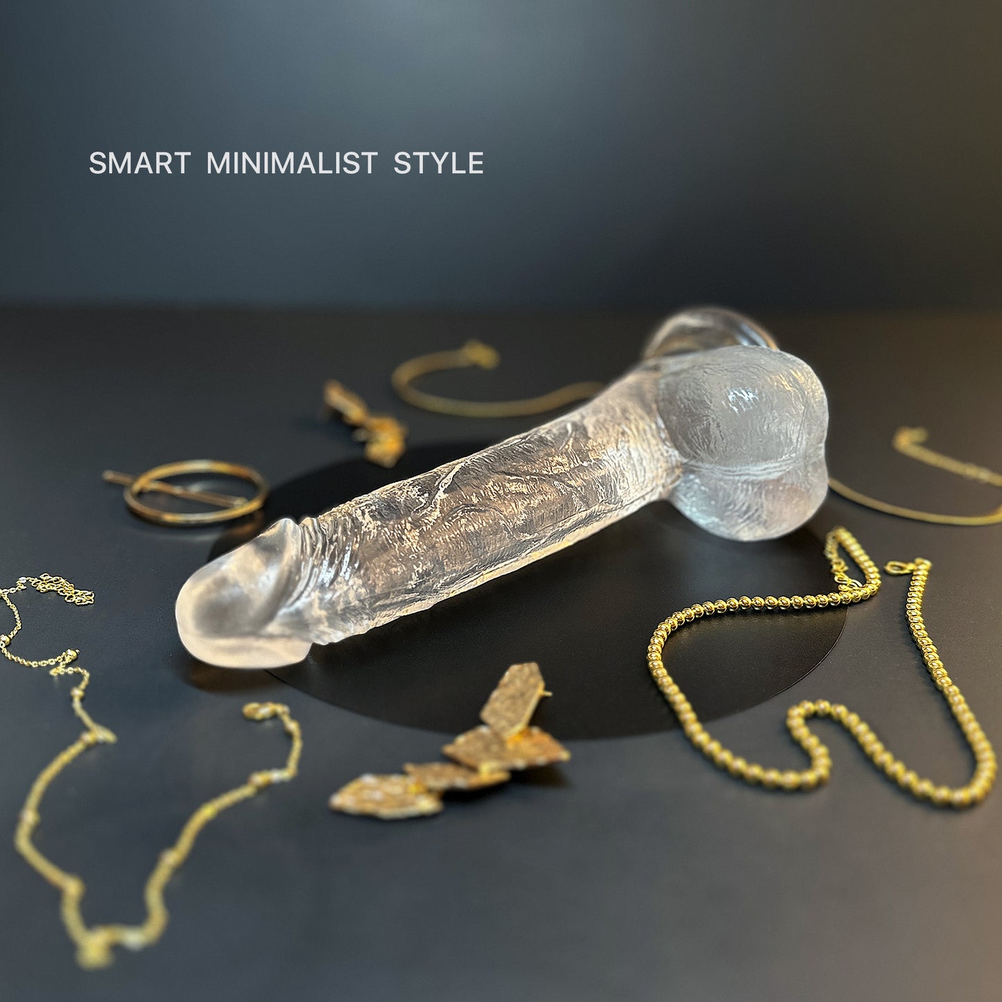 Clear Realistic Textured Jelly Dildo 8" with Suction Cup