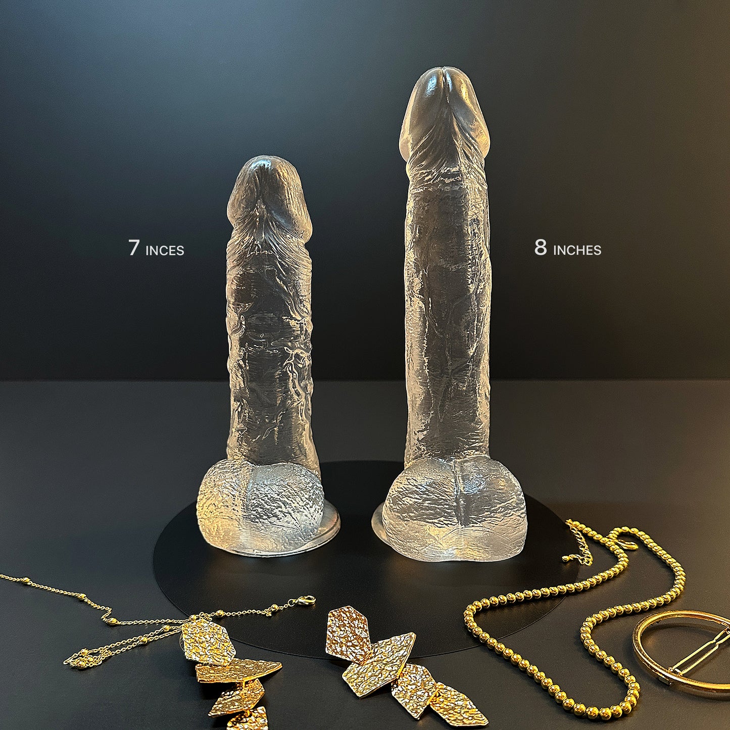 Erotoy Clear Realistic Textured Jelly Dildo 7" with Suction Cup