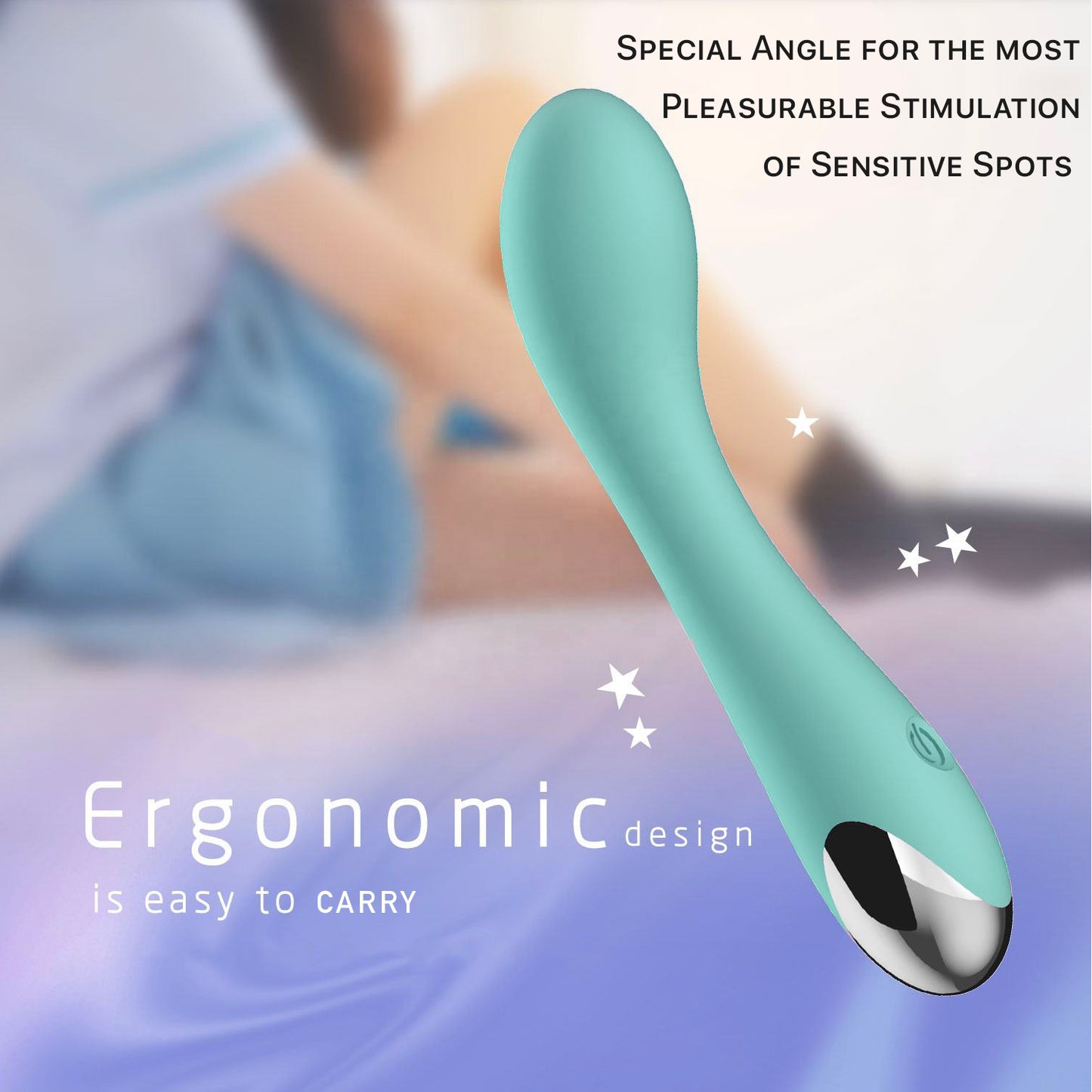 Erotoy G-Spot/Vagina/Anal Curved Vibrator Dildo for Vagina, Clitoral, Anal Stimulation with 10 Vibrations Modes