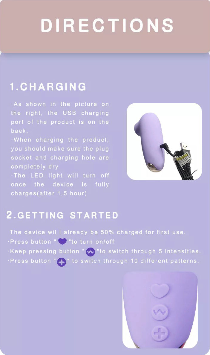 Erotoy Air Pulse Clit/Niple Stimulator with 10 Modes & 5 Intensity Levels Clitoral Sucking Vibrator for Clit Nipple
