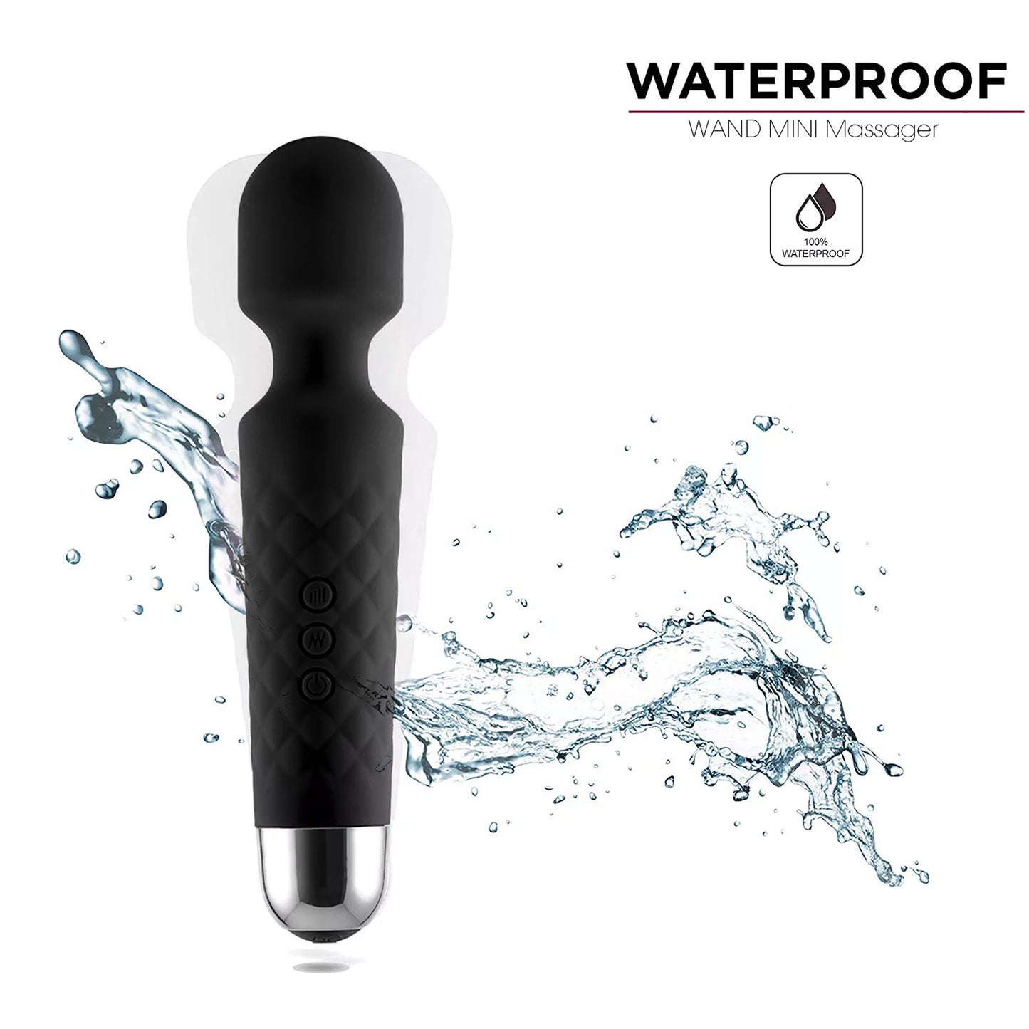 Erotoy Powerful Rechargeable Vibrator Personal Mini Wand Massager 20 Patterns 8 Speeds