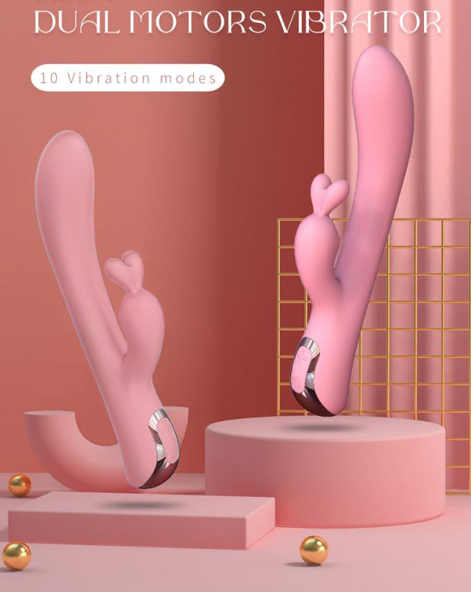 Erotoy Rabbit Vibrator for Clitoral, G-spot, Prostate Stimulation with 10 Vibration Settings Dual Motor