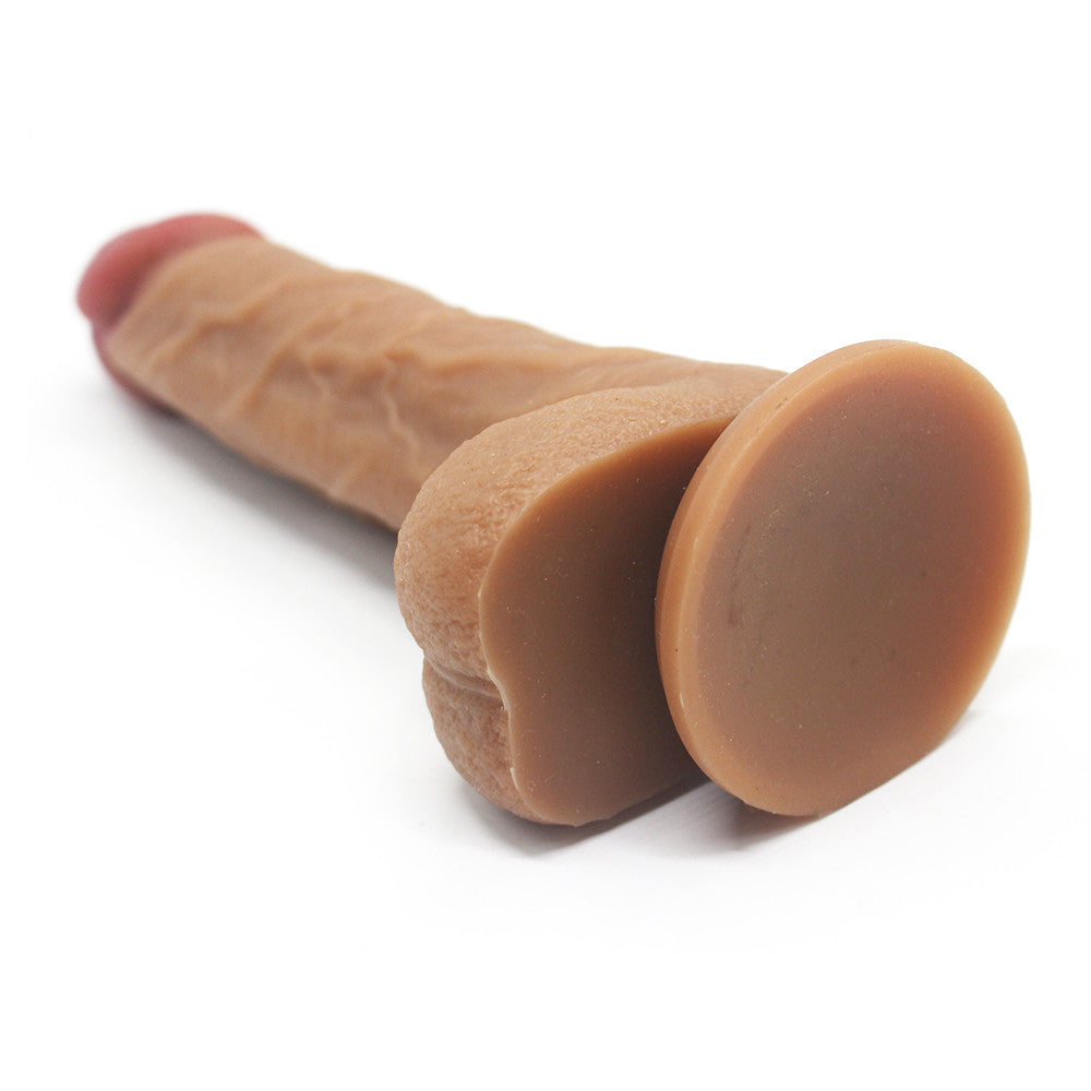 Erotoy Hyper Realistic Dildo Double Layered Premium Lifelike Liquid Silicone Penis Dual Density with Strong Suction Cup