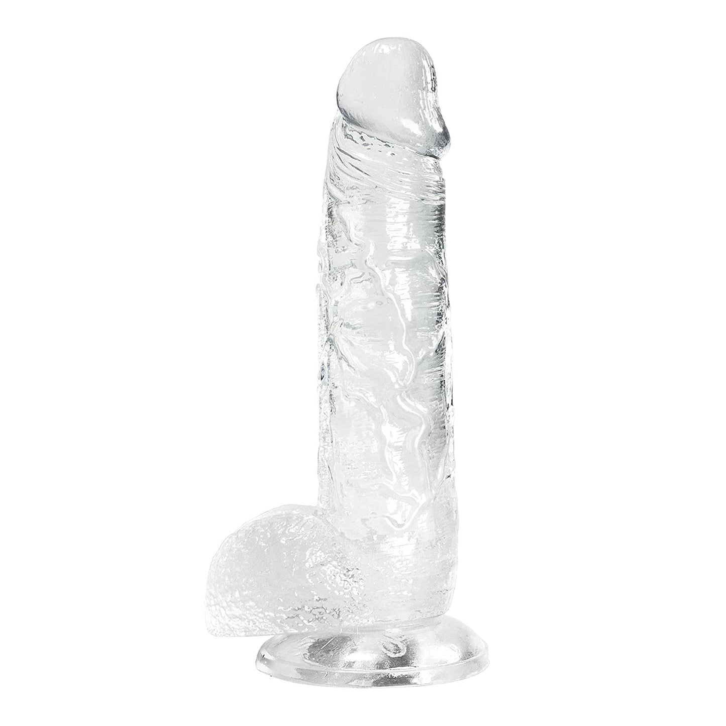 Erotoy Clear Realistic Textured Jelly Dildo 7" with Suction Cup