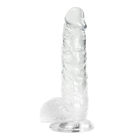 Erotoy Clear Realistic Textured Jelly Dildo 7" with Suction Cup