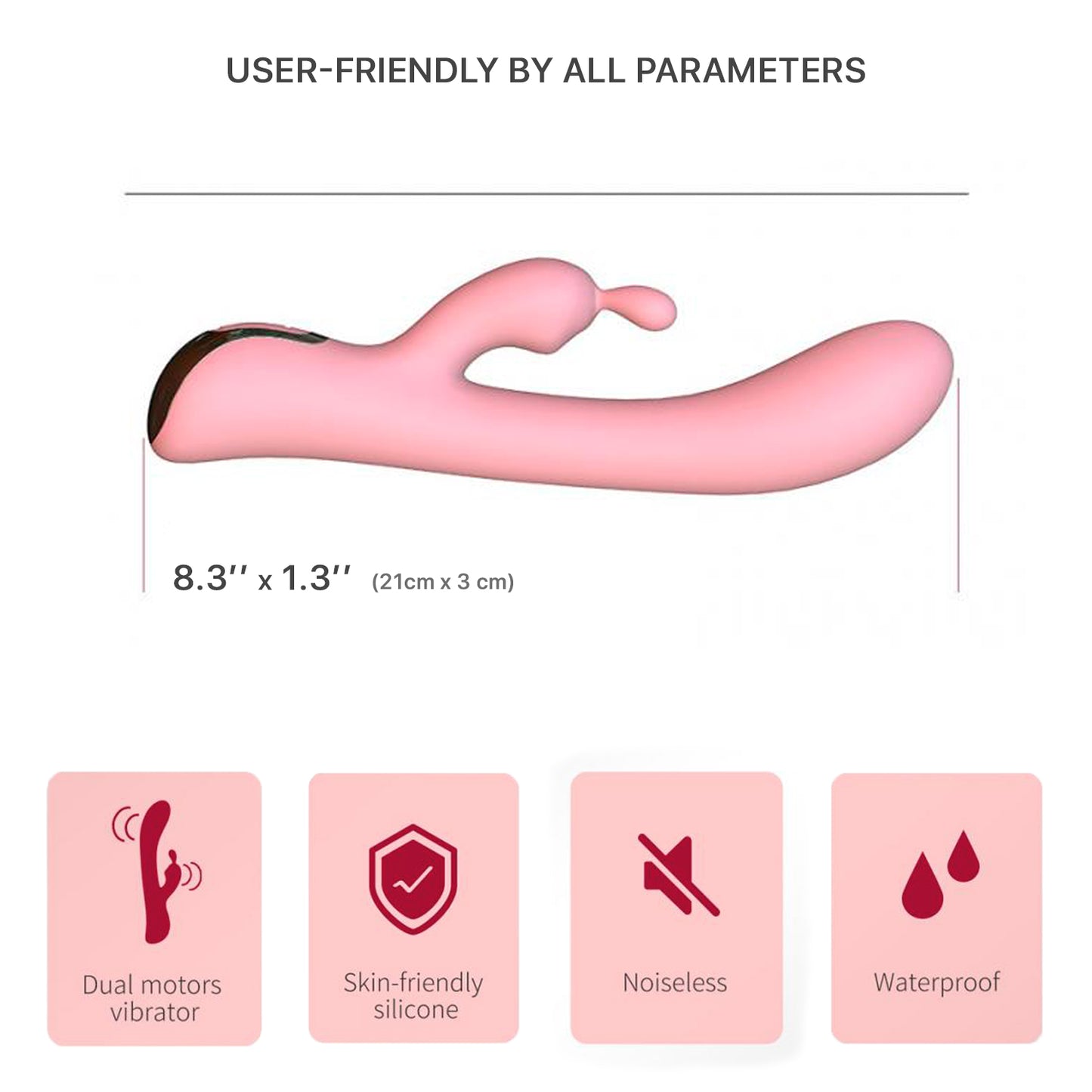 Erotoy Rabbit Vibrator for Clitoral, G-spot, Prostate Stimulation with 10 Vibration Settings Dual Motor