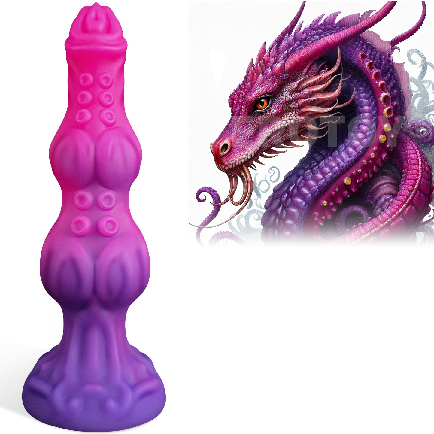 Two Knots Silicone Fantasy Tentacle Dildo