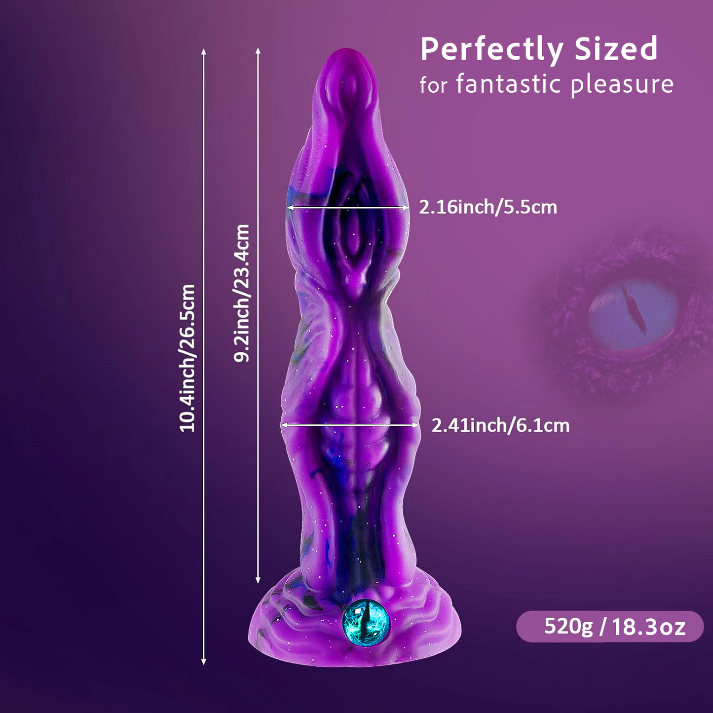 Long Purple Fantasy Dildo with Eye