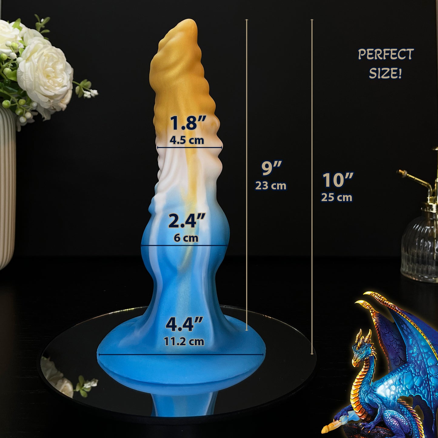 10" Colorful Silicone Monster Dildo with Knot and Huge Suction Cup