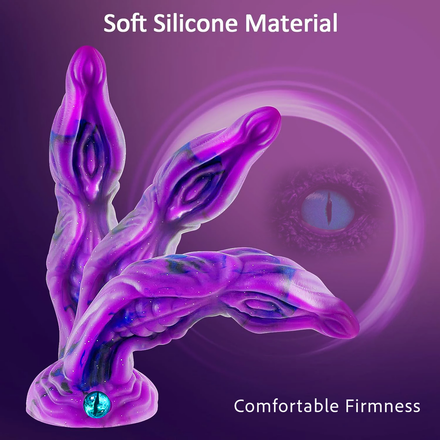 Long Purple Fantasy Dildo with Eye