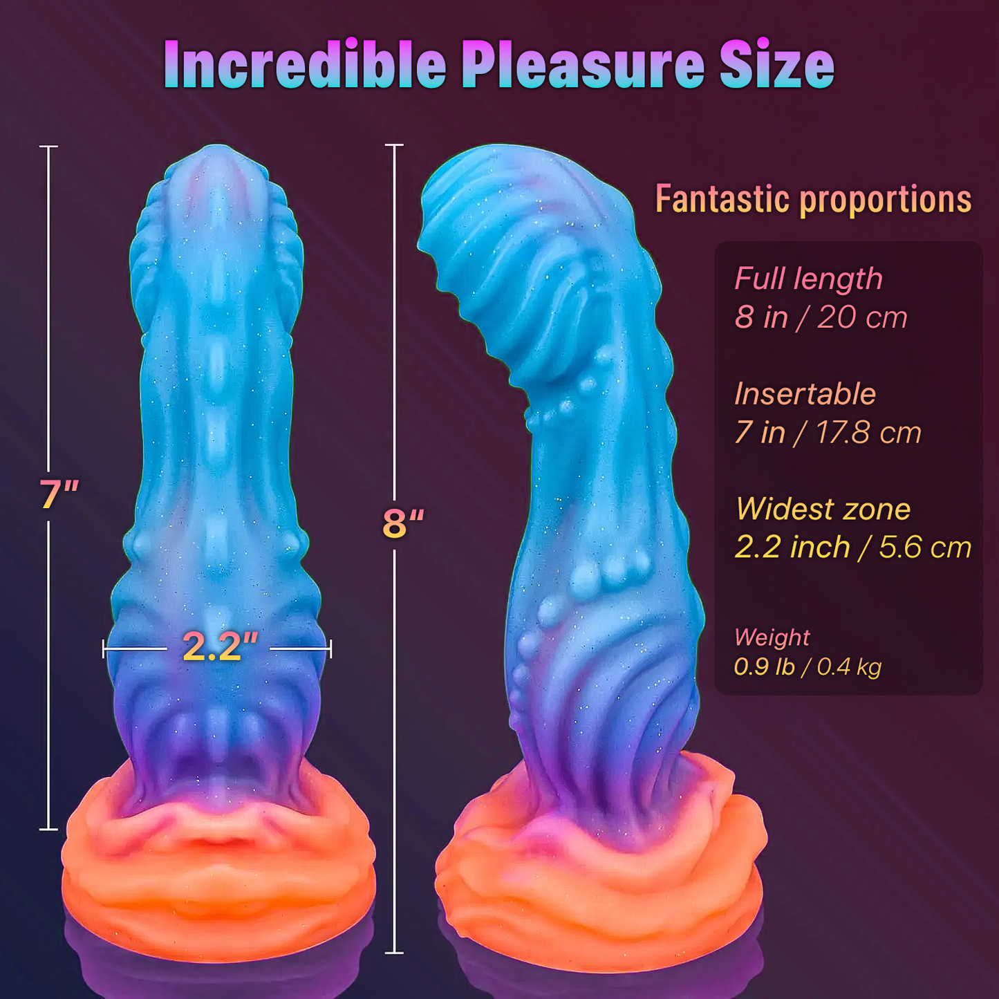 Curved G Spot Fantasy Dildo Glow in the Dark