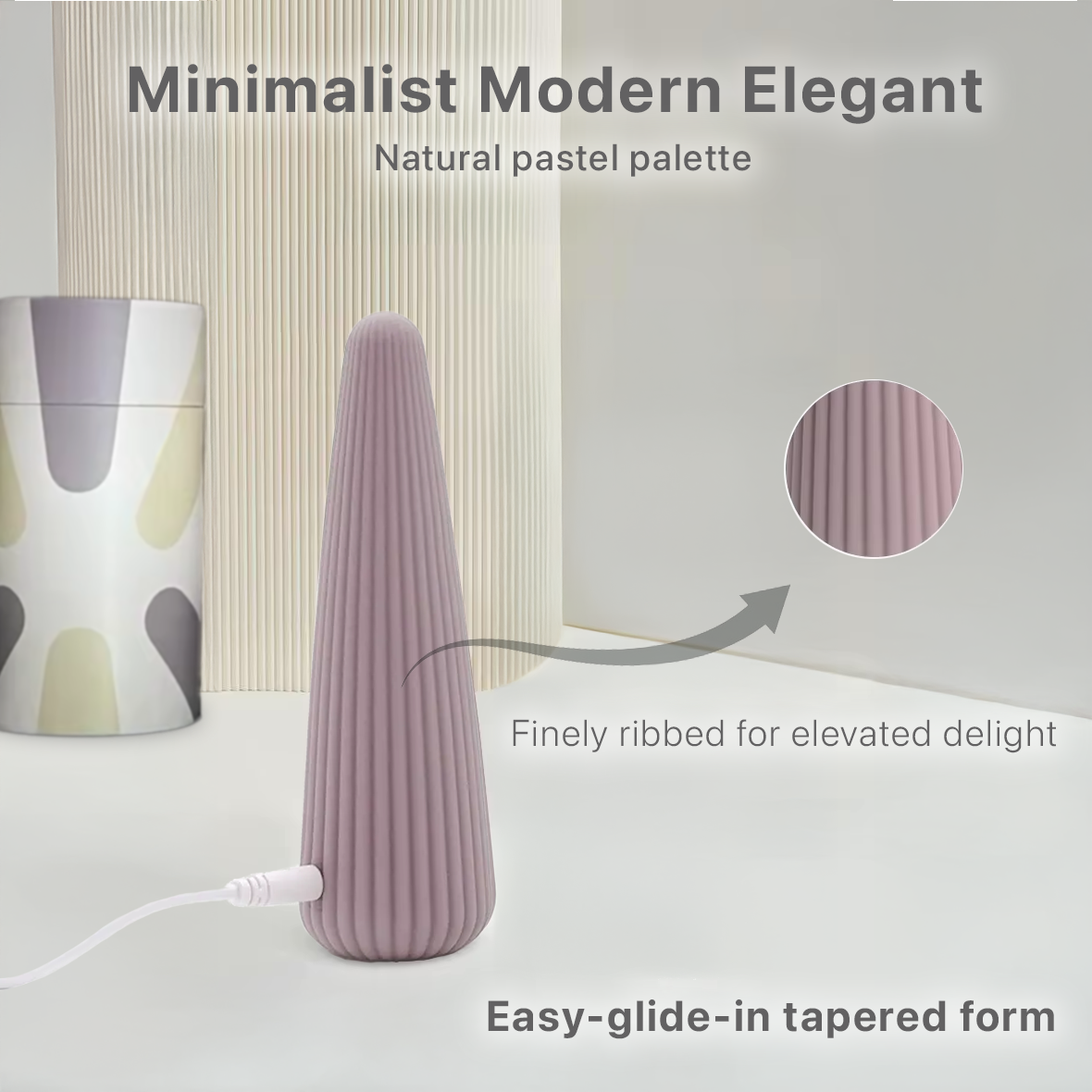 Flexible Soft Silicone Vibrator with Micro Ribs