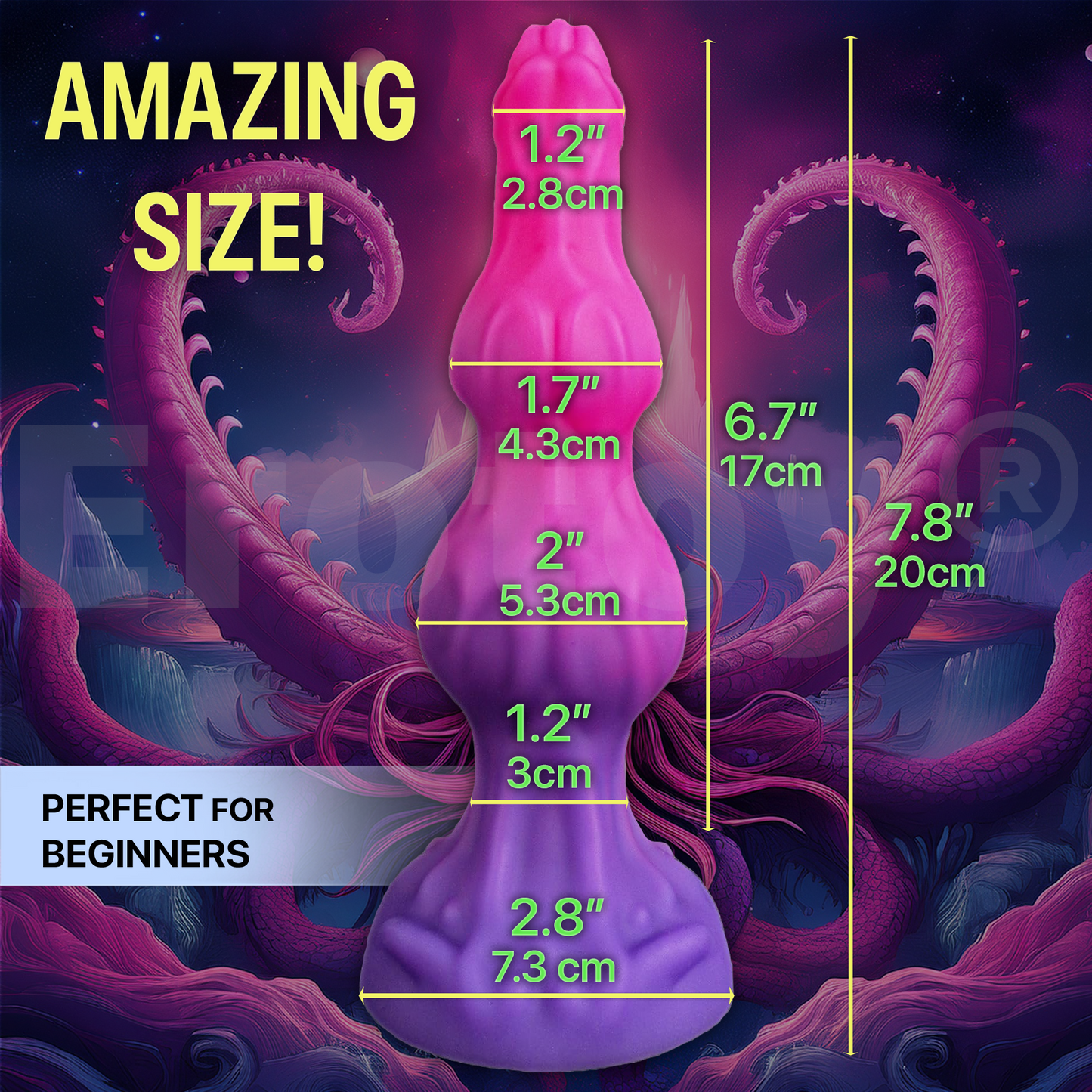Two Knots Silicone Fantasy Tentacle Dildo